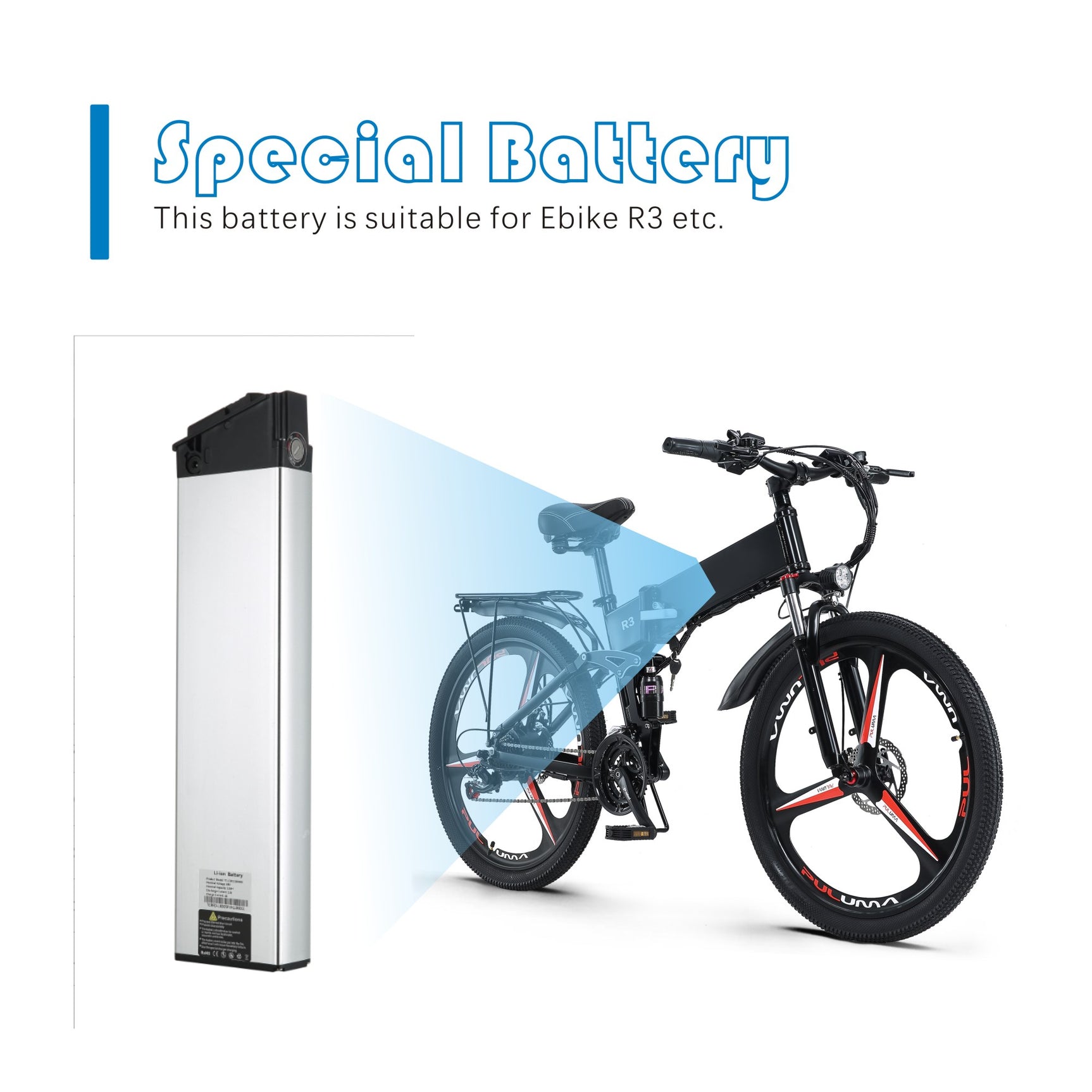 Batterie de vélo électrique 48V16AH/12.8AH/18AH/20AH pour Ebike