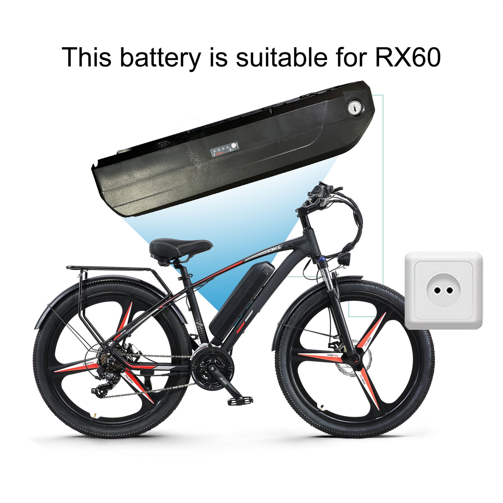Batteria elettrica 48 V15AH della bici per RX60