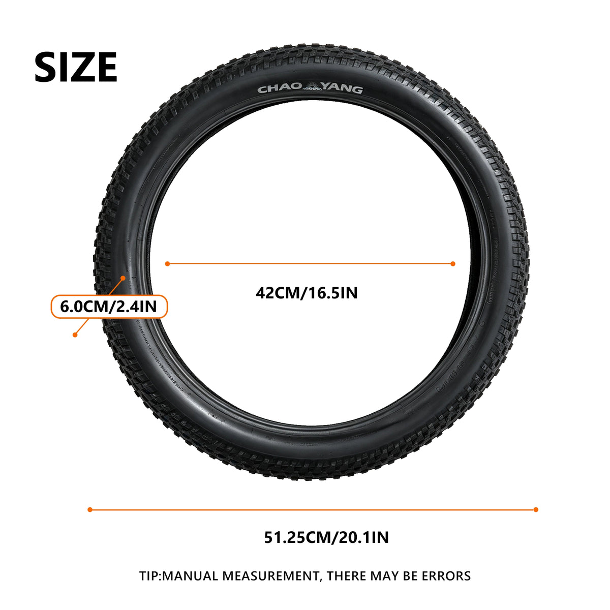 Neumático para bicicleta de montaña de 20 x 2.4 pulgadas