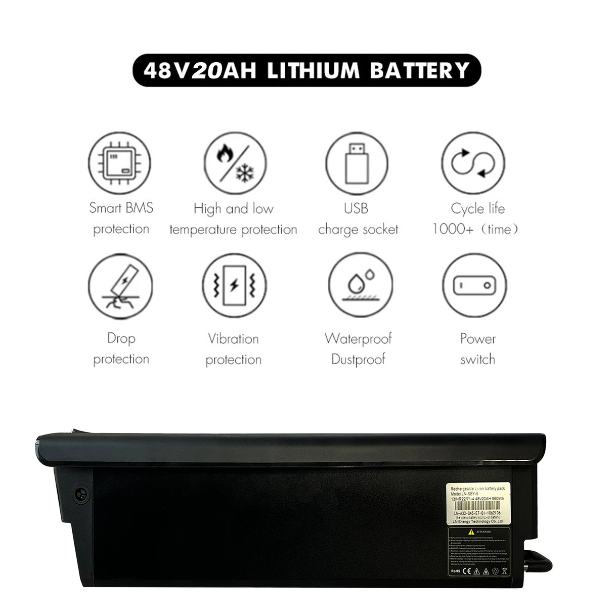 Batteria per bicicletta elettrica 48V20AH per A20 PRO / AZ20 / HQ20