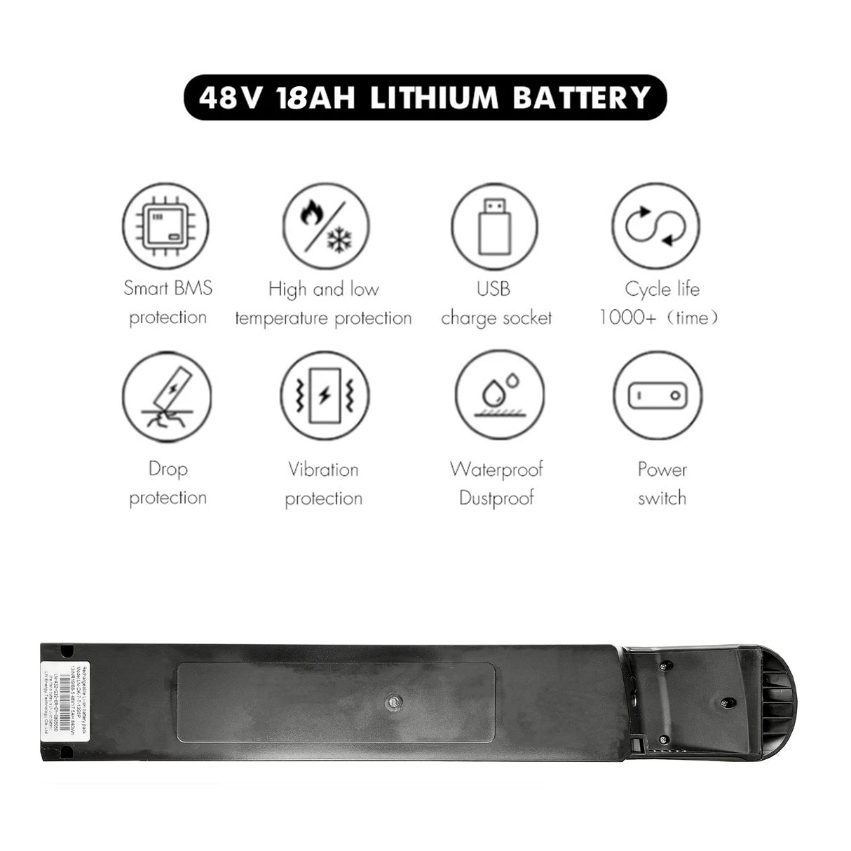 Batteria elettrica per bici 48V17.5AH per RX90/RX10