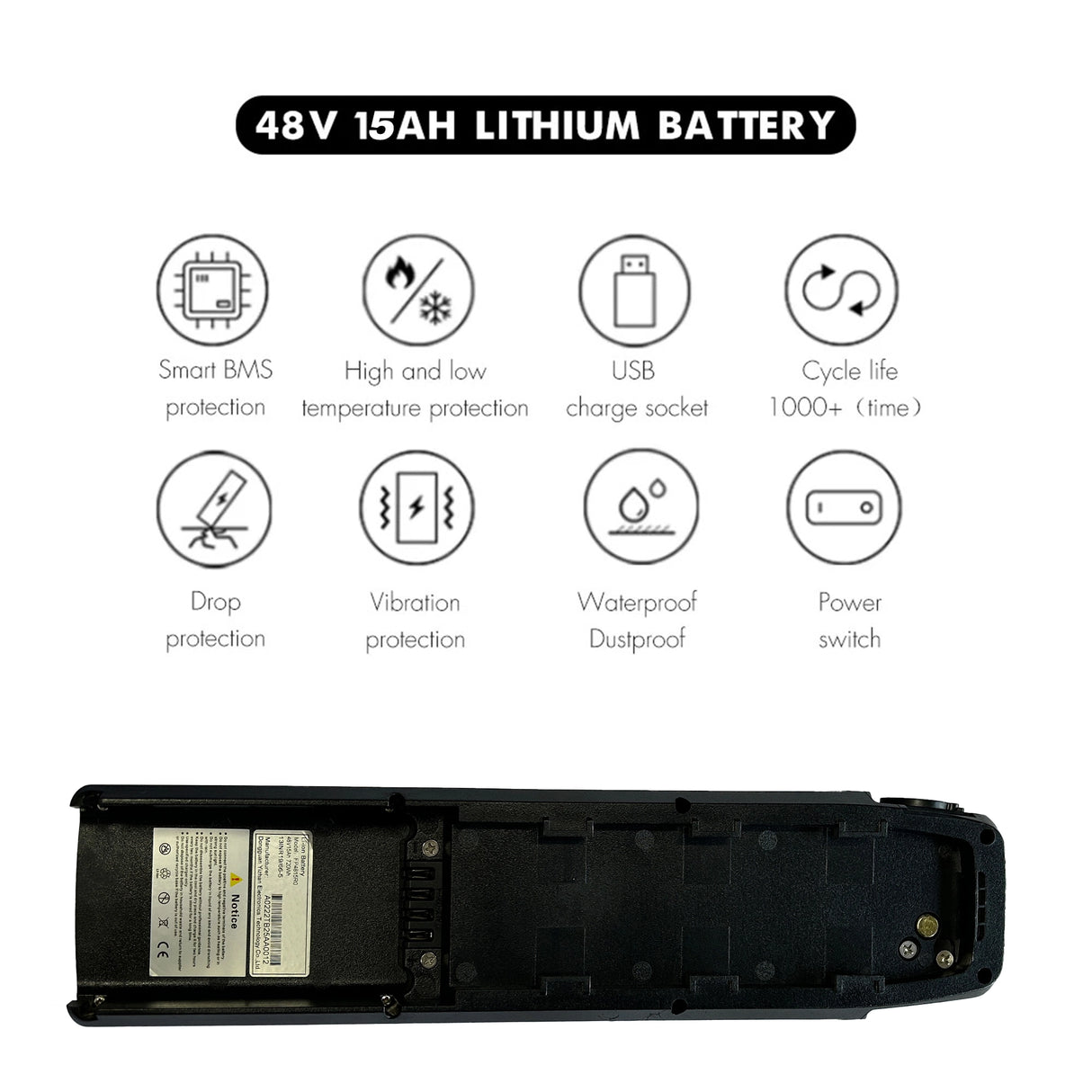 Batterie de vélo électrique 48V15AH pour R8SE