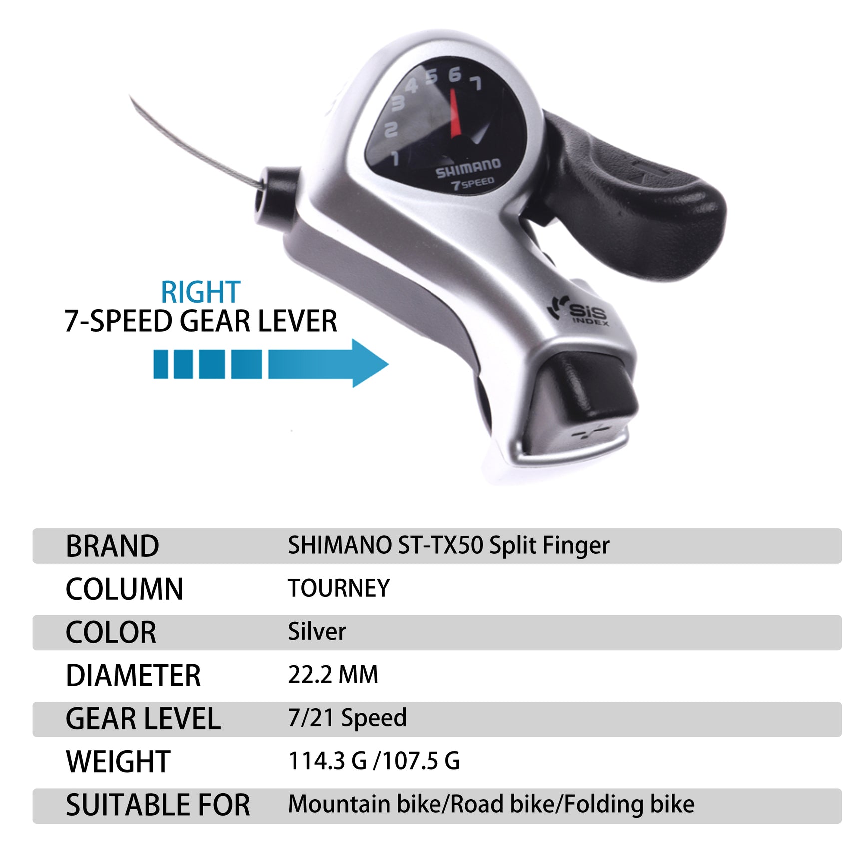 Manette de vitesse pour vélo 7 vitesses / 21 vitesses