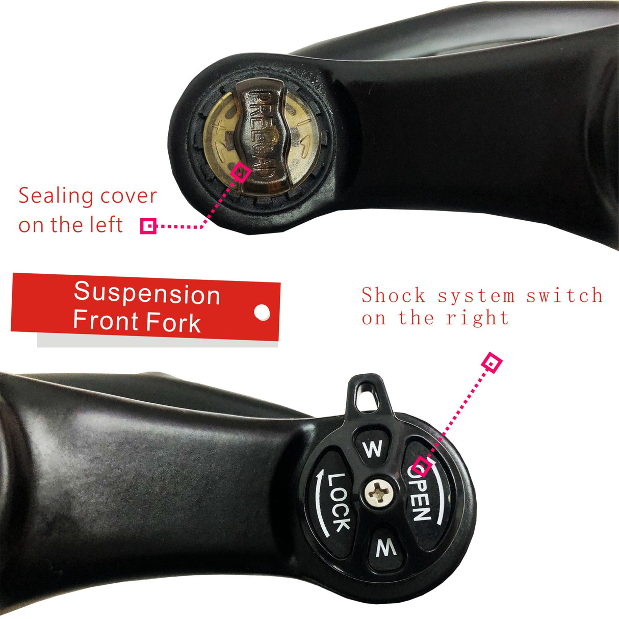 Przedni widelec amortyzowany do rowerów typu fat bike 26*4.0IN