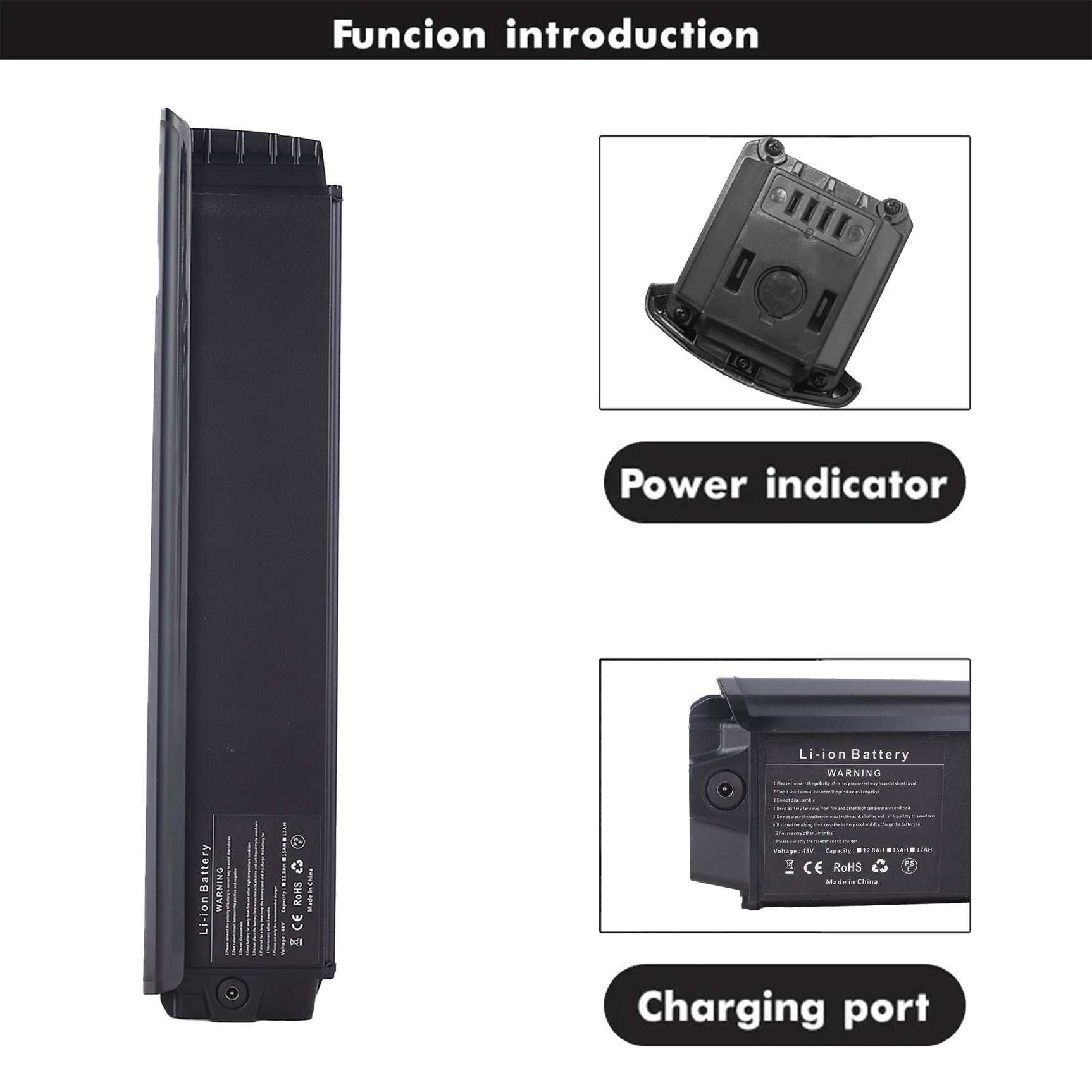 Batterie vélo électrique 48V15AH pour MX04/MX05/MX06/MX07