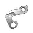 Metallic bracket with two holes on a white background