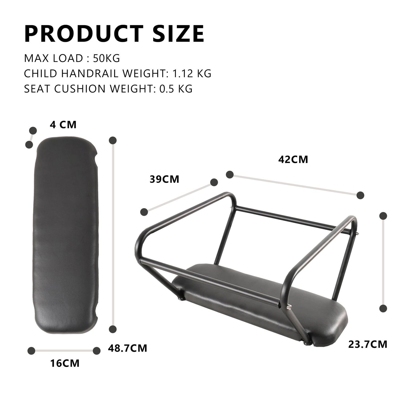 Asiento trasero para bicicleta eléctrica CMACEWHEEL HQ20