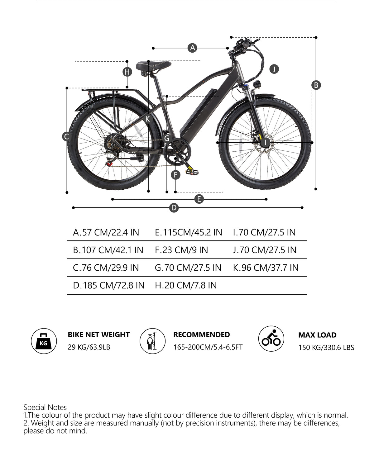 Dimensioni della Bici