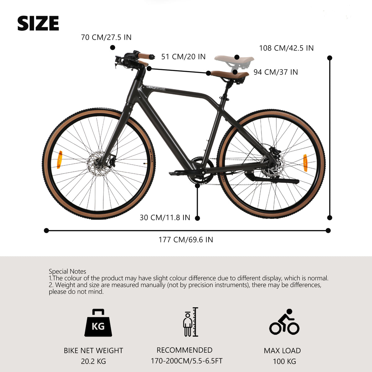 Dimensions du vélo