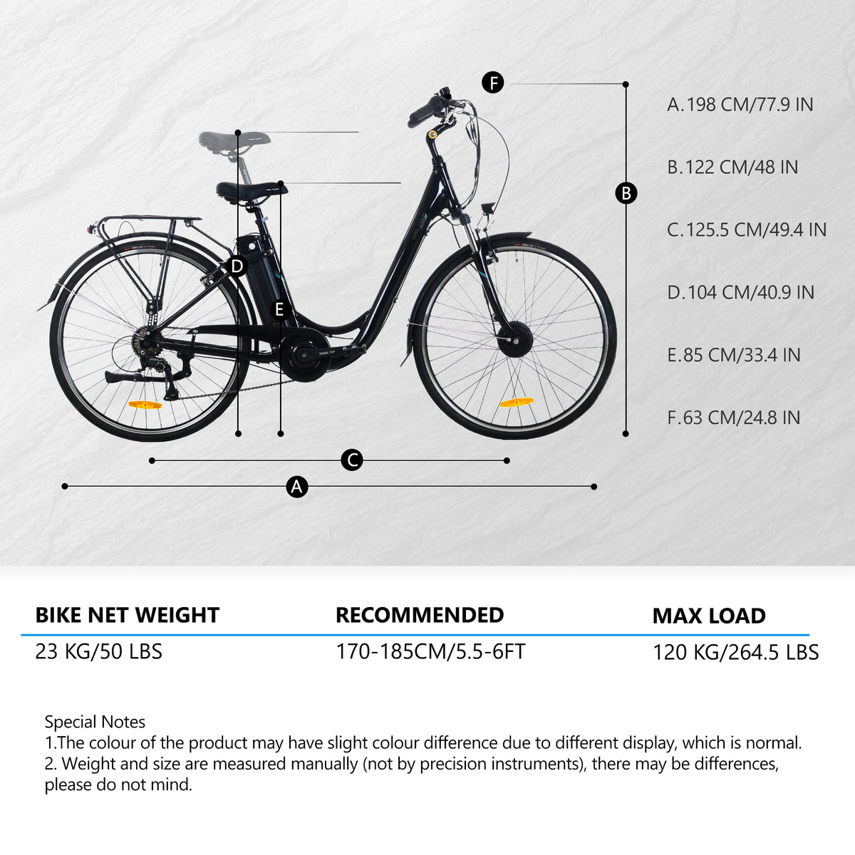 Dimensions du vélo
