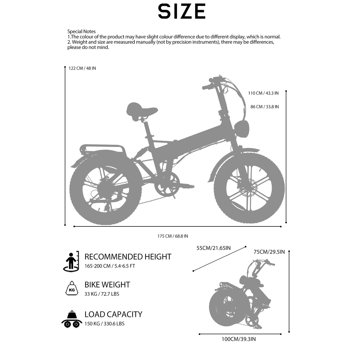 Dimensions du vélo