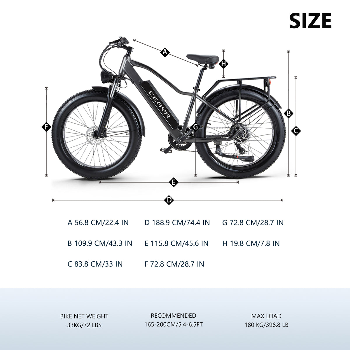Dimensions du vélo