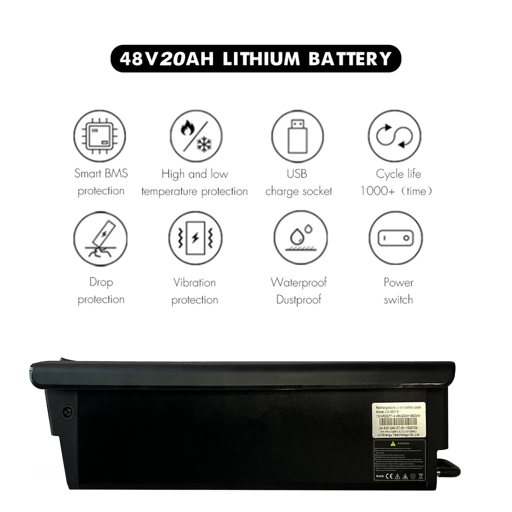 Electric Bike Battery 48V20AH for A20 PRO / AZ20 / HQ20
