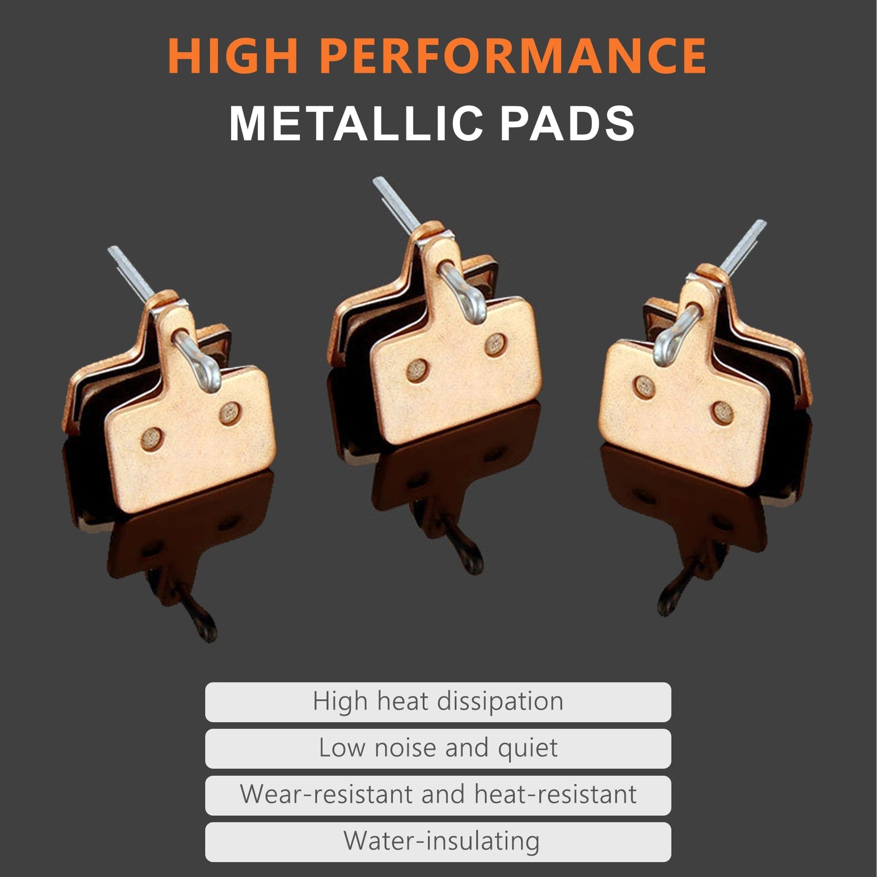 Pastillas de freno metálicas para bicicleta TP-01B-M