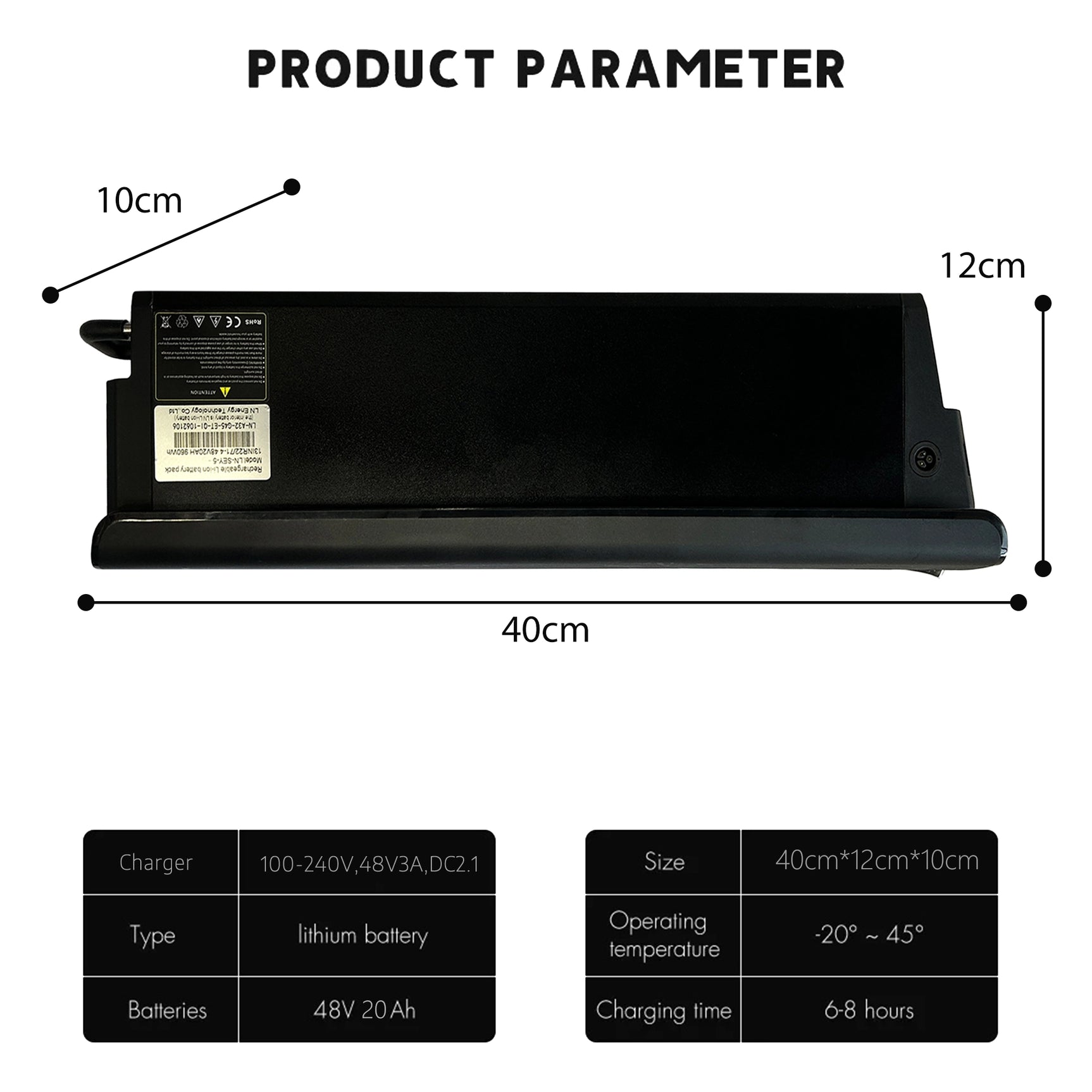 Electric Bike Battery 48V20AH for A20 PRO / AZ20 / HQ20