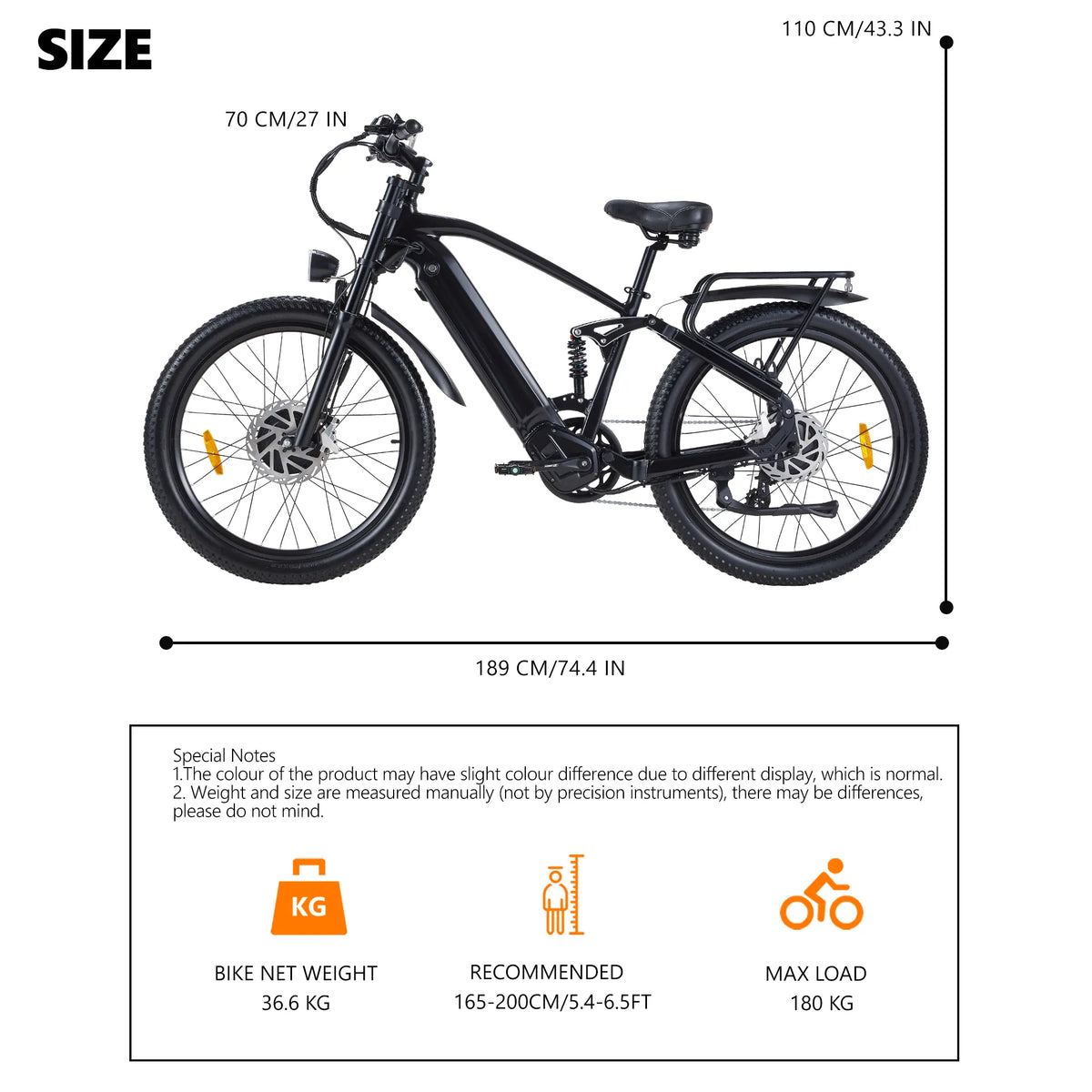 Dimensions du vélo