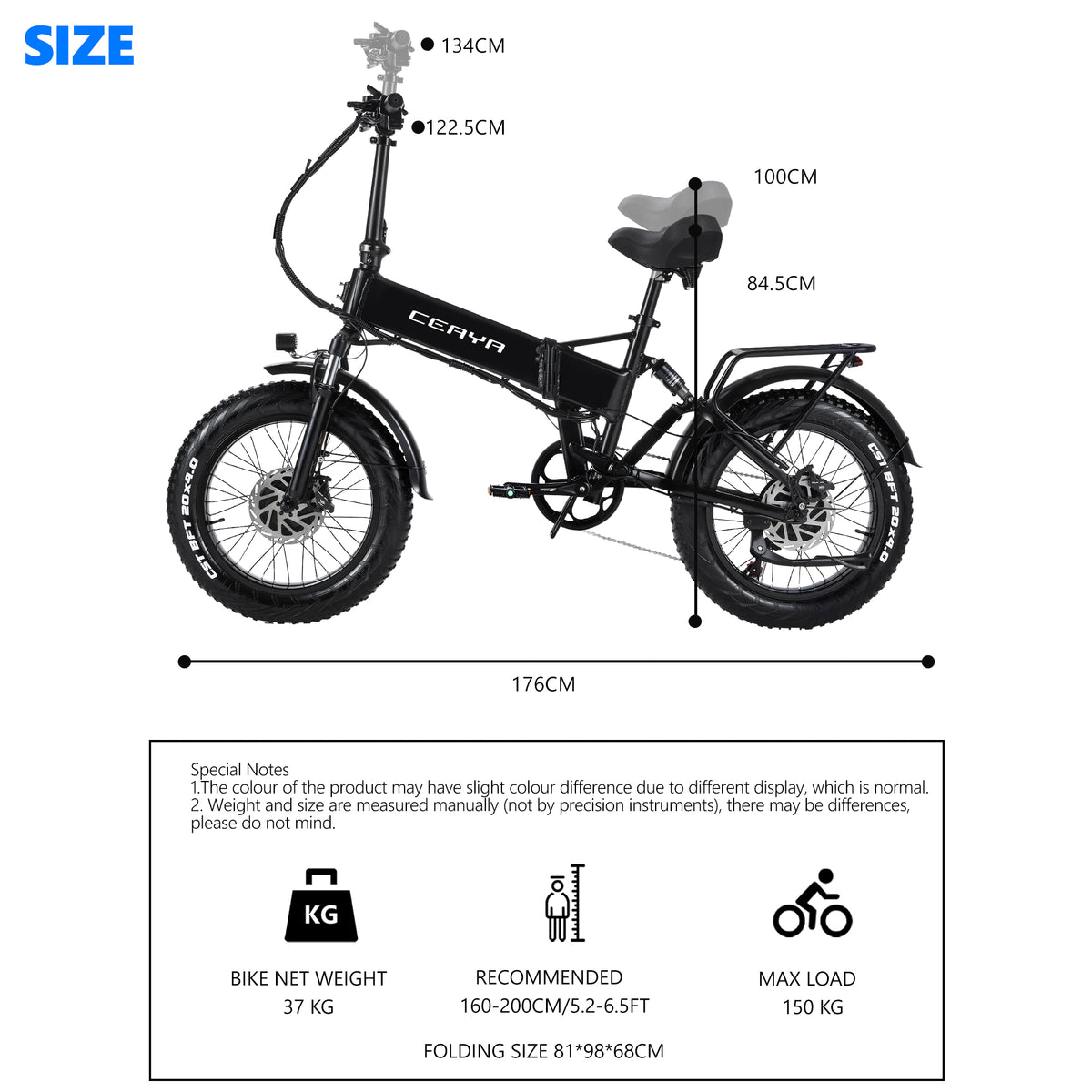 Dimensions du vélo