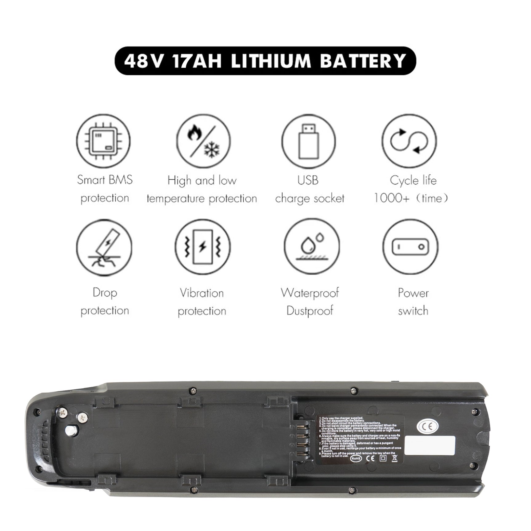 Batteria per bici elettrica 48V17AH per K20