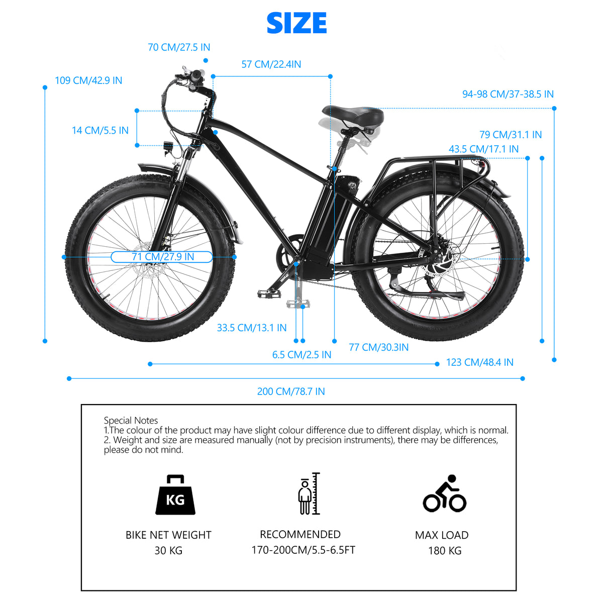 Dimensions du vélo
