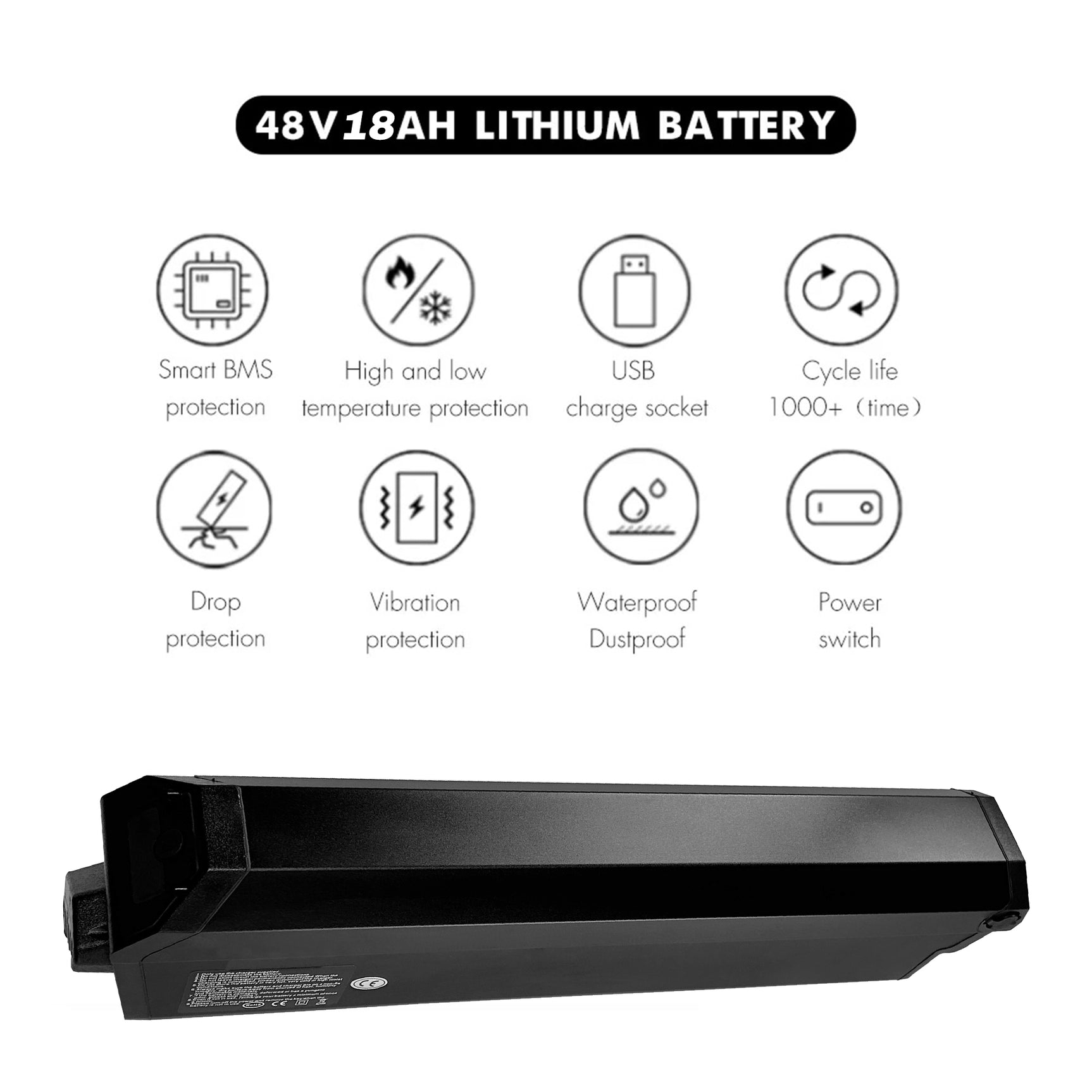 Batteria bici elettrica 48V18AH per TP26 / TP26 MINI /J26