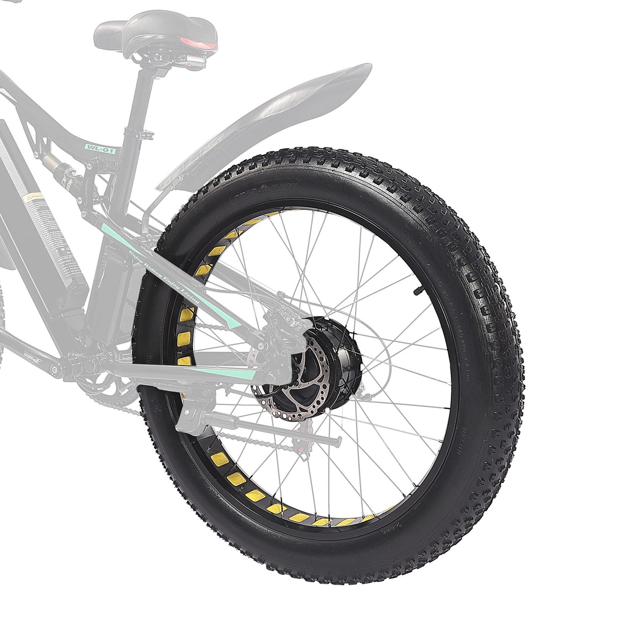 Set di ruote posteriori per bici elettrica (pneumatico grasso 26